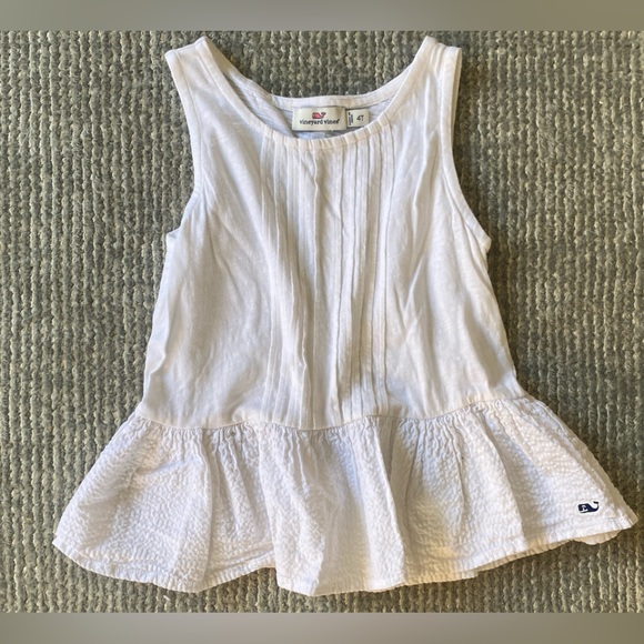 Vineyard Vines Girls Peplum Blouse Tank Top - Size 4T - Picture 1 of 3